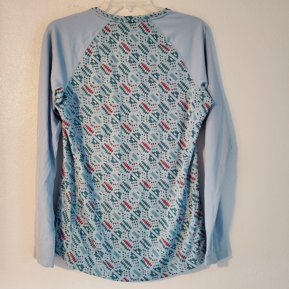 Patagonia Capilene Midweight Shirt Womens Large Blue Pattern Baselayer Hiking - Picture 6 of 7